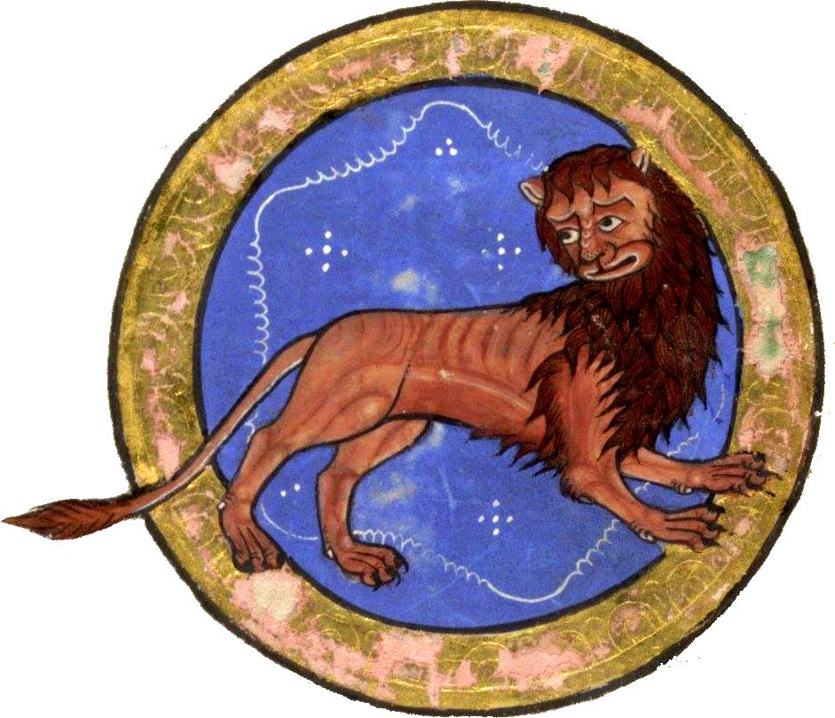 Гороскоп на 2024 год знак лев. Знак зодиака Лев. Средневековое изображение Льва. Изображение Льва в средневековье. Средневековые знаки зодиака.